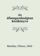 Az allamgazdasagtan kezikonyve, Mariska, Vilmos, 1844- 