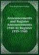 Announcements and Register. Announcements 1940-41 Register 1939-1940, Palm Beach Junior College 