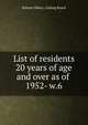 List of residents 20 years of age and over as of . 1952- w.6, Boston (Mass.). Listing Board 