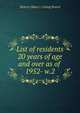 List of residents 20 years of age and over as of . 1952- w.2, Boston (Mass.). Listing Board 