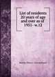 List of residents 20 years of age and over as of . 1951- w.12, Boston (Mass.). Listing Board 