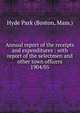Annual report of the receipts and expenditures : with report of the selectmen and other town officers. 1904/05, Hyde Park (Boston, Mass.) 