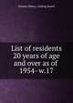 List of residents 20 years of age and over as of . 1954- w.17, Boston (Mass.). Listing Board 