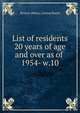 List of residents 20 years of age and over as of . 1954- w.10, Boston (Mass.). Listing Board 