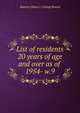 List of residents 20 years of age and over as of . 1954- w.9, Boston (Mass.). Listing Board 
