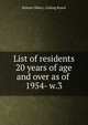 List of residents 20 years of age and over as of . 1954- w.3, Boston (Mass.). Listing Board 