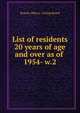 List of residents 20 years of age and over as of . 1954- w.2, Boston (Mass.). Listing Board 