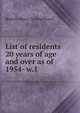 List of residents 20 years of age and over as of . 1954- w.1, Boston (Mass.). Listing Board 