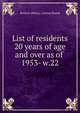 List of residents 20 years of age and over as of . 1953- w.22, Boston (Mass.). Listing Board 