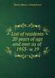 List of residents 20 years of age and over as of . 1953- w.19, Boston (Mass.). Listing Board 