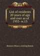 List of residents 20 years of age and over as of . 1953- w.13, Boston (Mass.). Listing Board 