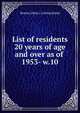 List of residents 20 years of age and over as of . 1953- w.10, Boston (Mass.). Listing Board 
