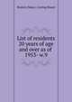 List of residents 20 years of age and over as of . 1953- w.9, Boston (Mass.). Listing Board 