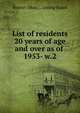 List of residents 20 years of age and over as of . 1953- w.2, Boston (Mass.). Listing Board 