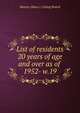 List of residents 20 years of age and over as of . 1952- w.19, Boston (Mass.). Listing Board 