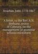 A letter, to the Rev. A.N. Bethune, rector of Cobourg, on the management of grammar schools microform, Strachan, John, 1778-1867 