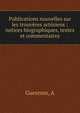 Publications nouvelles sur les trouv?res art?siens : notices biographiques, textes et commentaires, A. Guesnon 