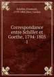 Correspondance entre Schiller et Goethe, 1794-1805. 1, Schiller Friedrich 
