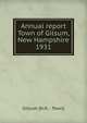 Annual report Town of Gilsum, New Hampshire. 1931, Gilsum (N.H. : Town) 