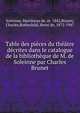 Table des pi?ces du th??tre d?crites dans le catalogue de la biblioth?que de M. de Soleinne par Charles Brunet, Soleinne, Martineau de, m. 1842,Brunet, Charles,Rothschild, Henri de, 1872-1947 