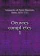 Oeuvres compl`etes. 1, Leonardo, of Porto Maurizio, Saint, 1676-1751 