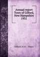 Annual report Town of Gilford, New Hampshire. 1931, Gilford (N.H. : Town) 