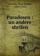 Paradosen : un andere shrifen, Nordau Max Simon 