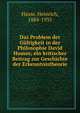 Das Problem der G?ltigkeit in der Philosophie David Humes; ein kritischer Beitrag zur Geschichte der Erkenntnistheorie, Hasse, Heinrich, 1884-1935 