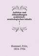 Aufstze und Abhandlungen arabistisch-semitologischen Inhalts. 1, Hommel, Fritz, 1854-1936 