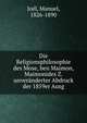 Die Religionsphilosophie des Mose, ben Maimon, Maimonides Z. unveranderter Abdruck der 1859er Ausg., Jo?l, Manuel, 1826-1890 
