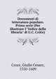 Documenti di letteratura popolare. Prima serie (Per illustrare l'"Indice della libraria" di G.C. Croce), Croce, Giulio Cesare, 1550-1609 