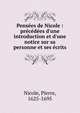Pens?es de Nicole : pr?c?d?es d'une introduction et d'une notice sur sa personne et ses ?crits, Nicole, Pierre, 1625-1695 