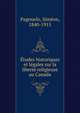 Etudes historiques et legales sur la liberte religieuse au Canada, Pagnuelo, Sim?on, 1840-1915 