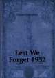 Lest We Forget 1932, Union University 