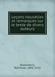Lecons nouvelles et remarques sur le texte de divers auteurs, Dezeimeris, Reinhold, 1835-1913 