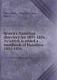 Brown`s Hamilton directory for 1855-1856 . To which is added a handbook of Hamilton. 1855-1856, Directories. - Hamilton,Muir, James 