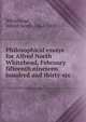 Philosophical essays for Alfred North Whitehead, February fifteenth nineteen hundred and thirty-six, Whitehead, Alfred North, 1861-1947 