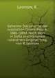 Geheime Documente der russischen Orient-Politik, 1881-1890. Nach dem in Sofia erschienenen russischen Original hrsg. von R. Leonow, Leonow, R. 