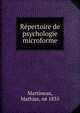 Repertoire de psychologie microforme, Martineau, Mathias, n? 1835 