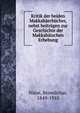 Kritik der beiden Makkabaerbucher, nebst beitragen zur Geschichte der Makkabaischen Erhebung, Niese, Benedictus, 1849-1910 