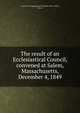 The result of an Ecclesiastical Council, convened at Salem, Massachusetts, December 4, 1849, Council of Congregational Churches (1849 : Salem, Mass.) 