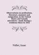 Observations on professions, literature, manners and emigration, in the United States and Canada microform : made during a residence there in 1832, Fidler, Isaac 