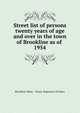 Street list of persons twenty years of age and over in the town of Brookline as of . 1954, Brookline (Mass. : Town). Registrars of Voters 