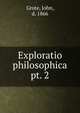 Exploratio philosophica. pt. 2, Grote, John, d. 1866 