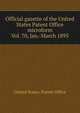 Official gazette of the United States Patent Office microform. Vol. 70, Jan.-March 1895, United States. Patent Office 