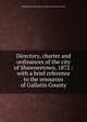 Directory, charter and ordinances of the city of Shawneetown, 1872 : with a brief reference to the resources of Gallatin County, Shawneetown (Ill.),Illinois History Collection ICarbs 