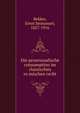 Die prozessualische consumption im classischen ro?mischen recht, Bekker, Ernst Immanuel, 1827-1916 