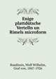Enige plattd?tsche Vertelln un Rimels microform, Baudissin, Wolf Wilhelm, Graf von, 1847-1926 