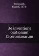 De inventione orationum Ciceronianarum, Preiswerk, Rudolf, 1878- 