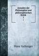 Annalen der Philosophie und philosophischen Kritik. 1, Hans Vaihinger 